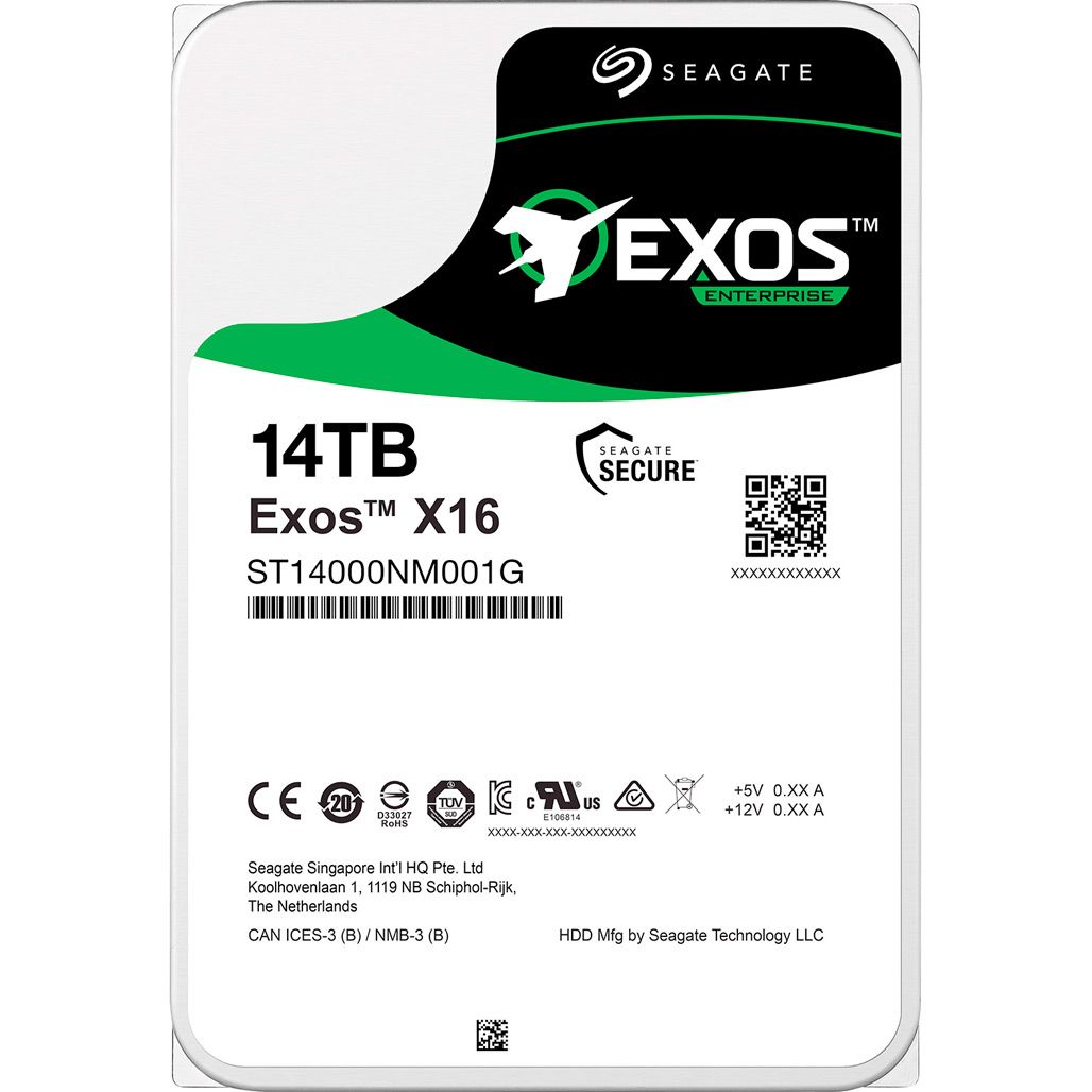 

Жорсткий диск 3.5" Seagate Exos X16 14TB SATA 256MB (ST14000NM001G)