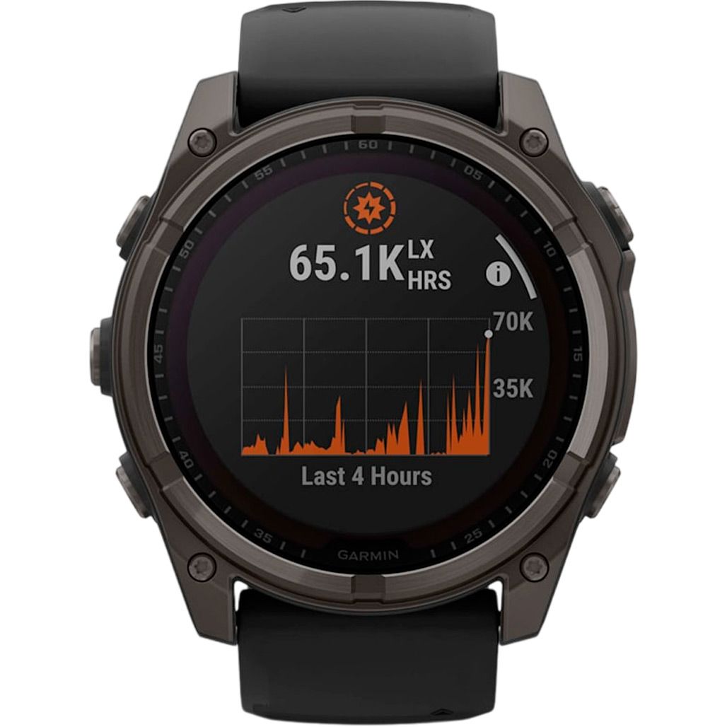 Смарт-годинник Garmin Fenix 8 Solar Sapphire 51mm Carbon Gray DLC Titanium with Black/Pebble Gray Silicone Band (010-02907-10)