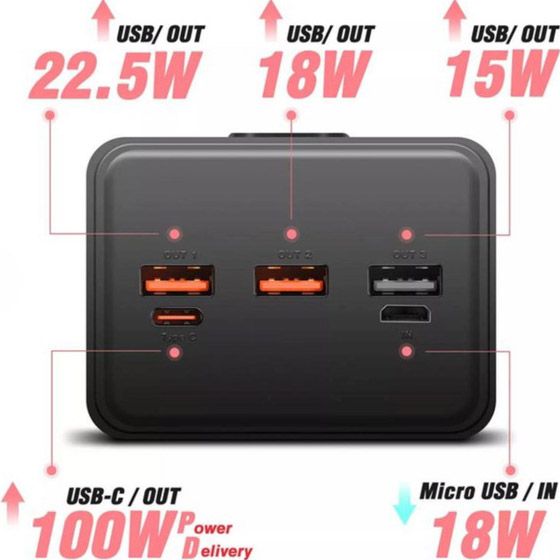 Зовнішній акумулятор Proove Giant 40000mAh 100W Black (PBGI99320001)