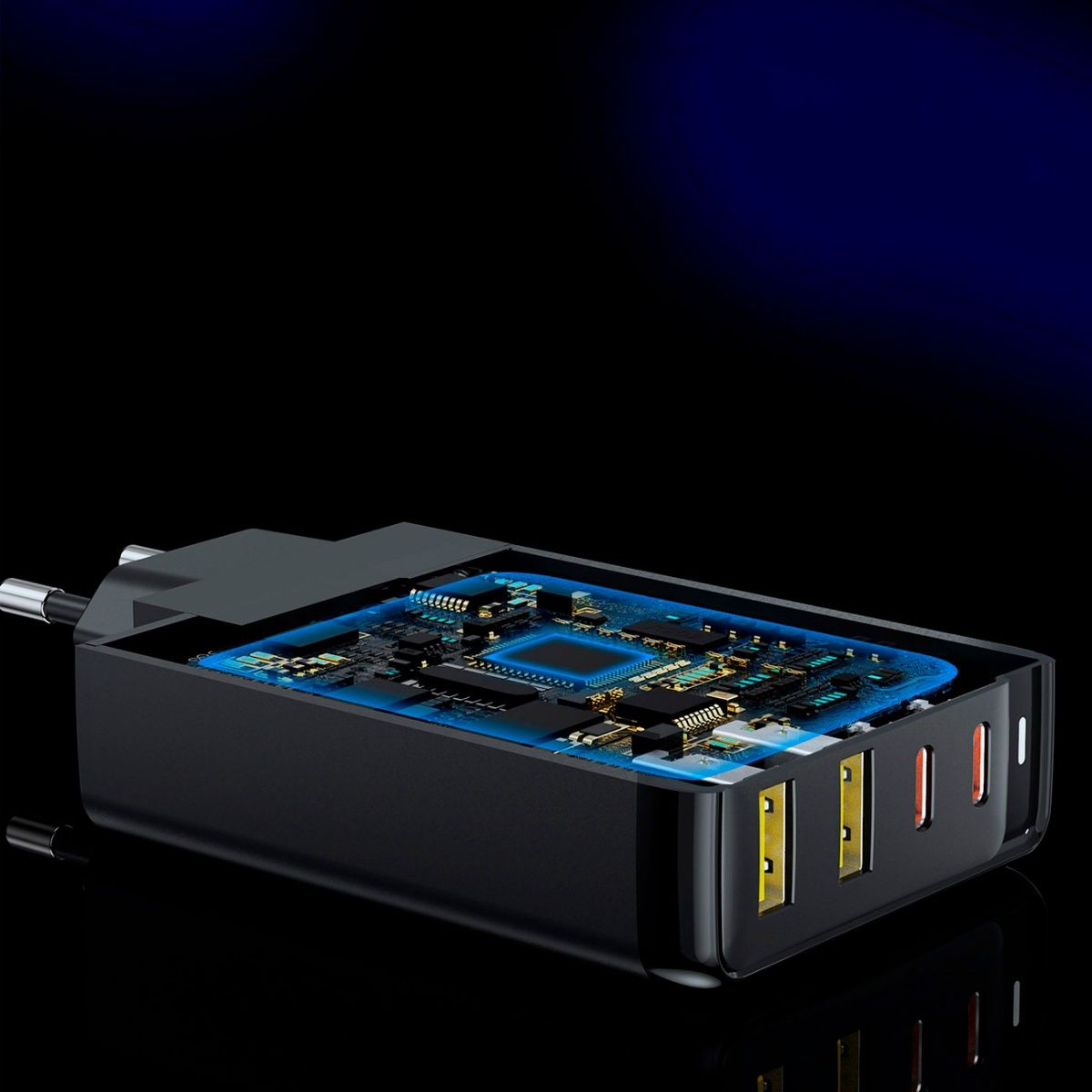 Мережевий зарядний пристрій Choetech PD140W GaN 4-Port Wall Charger Black (PD6005-EU-BK)