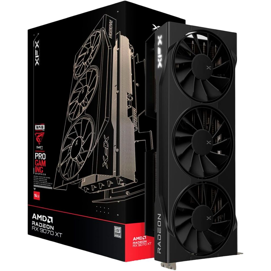 

Відеокарта XFX Swift AMD Radeon RX 9070 XT Triple Fan Gaming Edition (RX-97TSWF3B9) EU