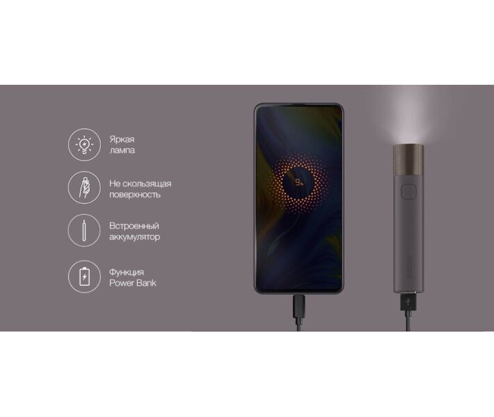 Портативный фонарик Xiaomi SOLOVE X3S с функцией Power Bank (Black) [68022] 