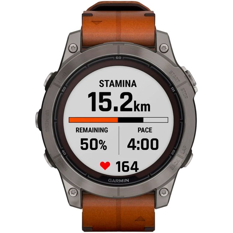 Смарт-годинник Garmin Fenix 7 Pro Sapphire Solar Edition Titanium with Chestnut Leather Band (010-02777-30) 