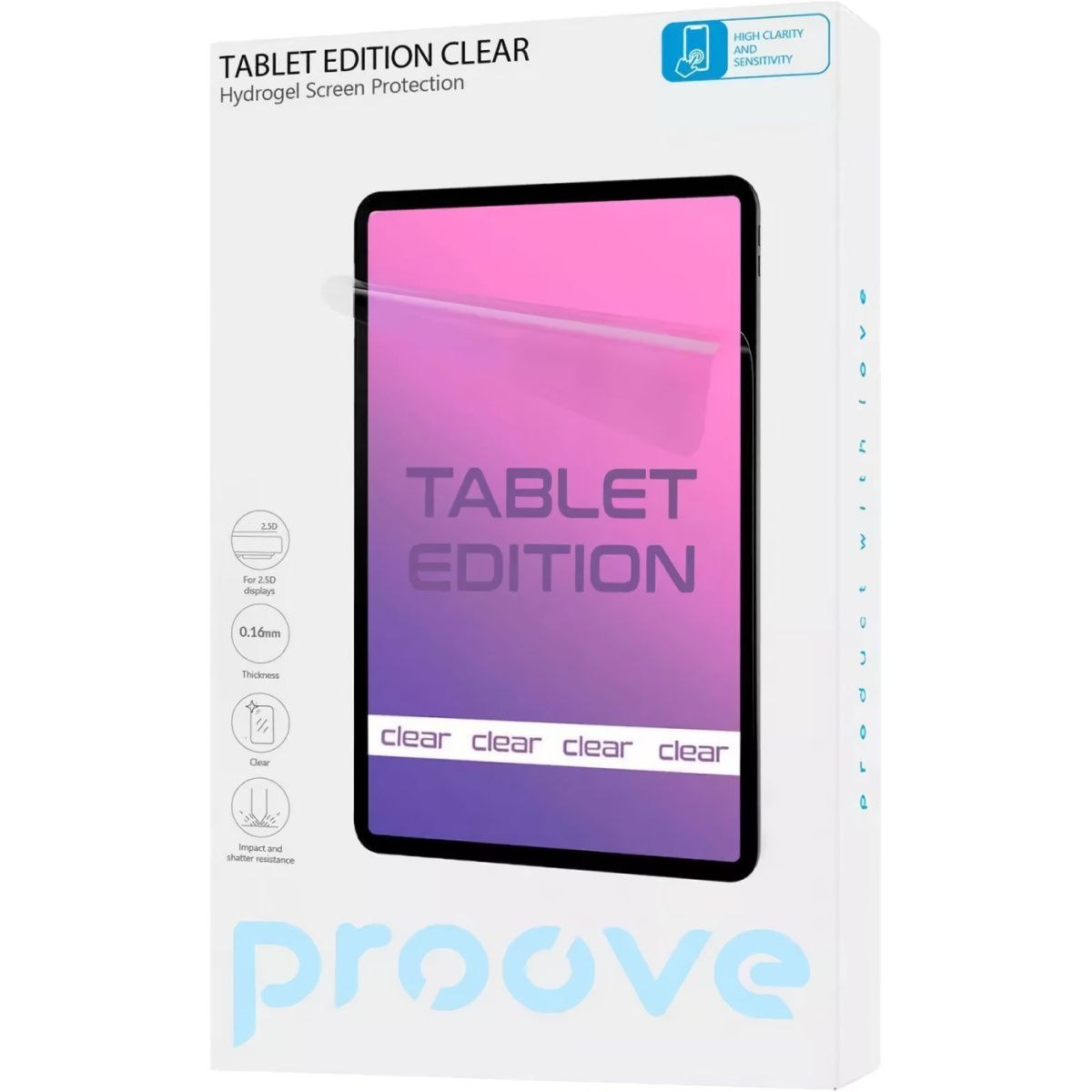 

Гидрогелевая защитная пленка Proove Hydrogel Screen Protection Tablet Edition Basic Size L Clear (GGTB11600110)