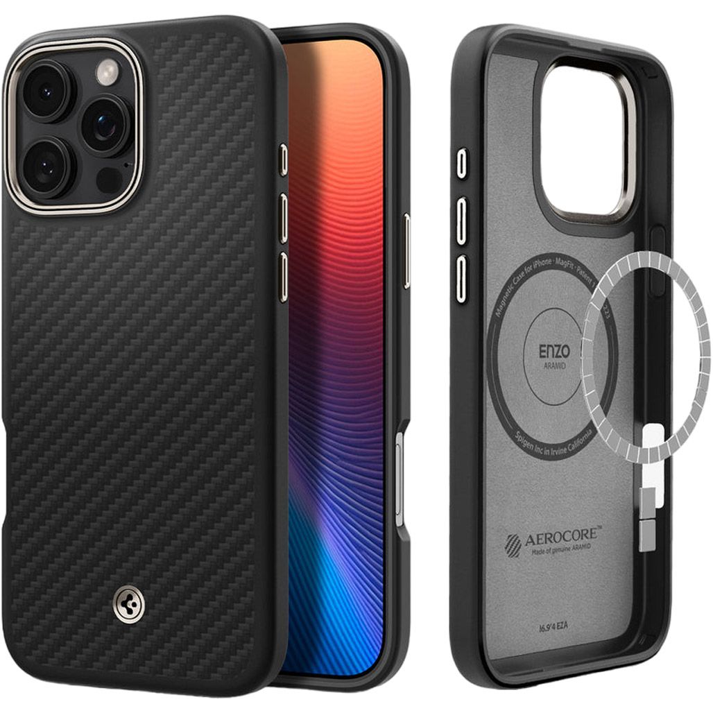 Чохол Spigen Enzo Aramid with MagSafe для Apple iPhone 16 Pro Max Black Natural (ACS08501)