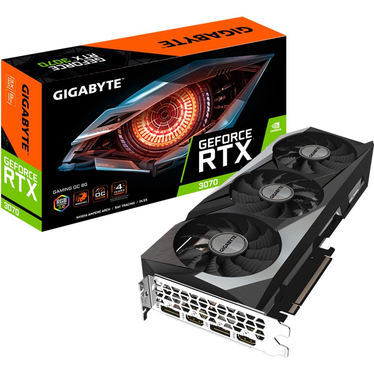 

Відеокарта Gigabyte GeForce RTX 3070 GAMING OC 8G rev. 2.0 (GV-N3070GAMING OC-8GD REV.2.0) EU