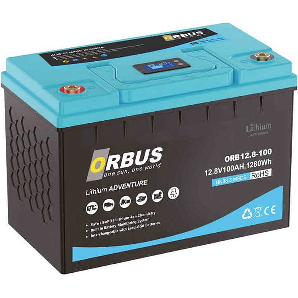 

Акумулятор ORBUS LiFePO4 12V (12.8V/100Ah/1280Wh) (LIT12-100)
