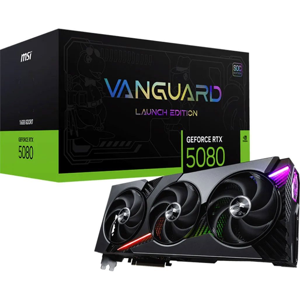 

Відеокарта MSI GeForce RTX 5080 VANGUARD SOC LAUNCH EDITION 16GB (G5080-16VGSL) UA