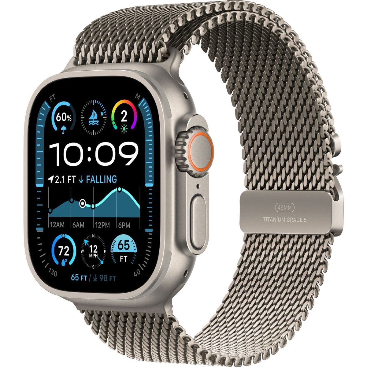 

Смарт-часы Apple Watch Ultra 2 49mm Natural Titanium Case with Natural Titanium Milanese Loop Large (MX5T3)