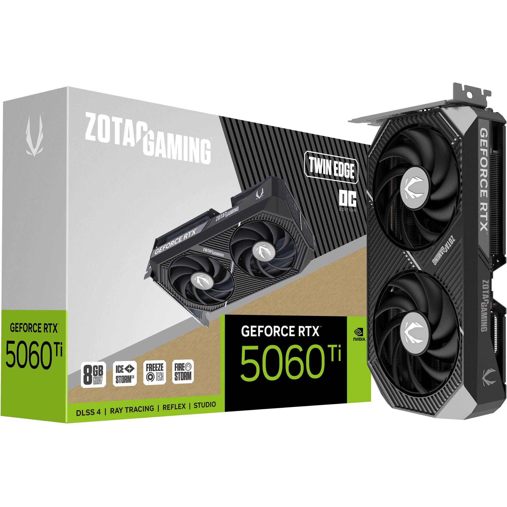 

Видеокарта Zotac GeForce RTX 5060 Ti 8GB Twin Edge OC (ZT-B50610H-10M) EU
