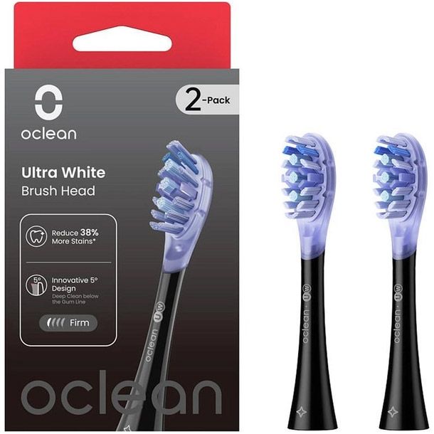 Насадка для зубної щітки Oclean UW02 B02 Ultra White Brush Head Black 2 шт (6970810553550)