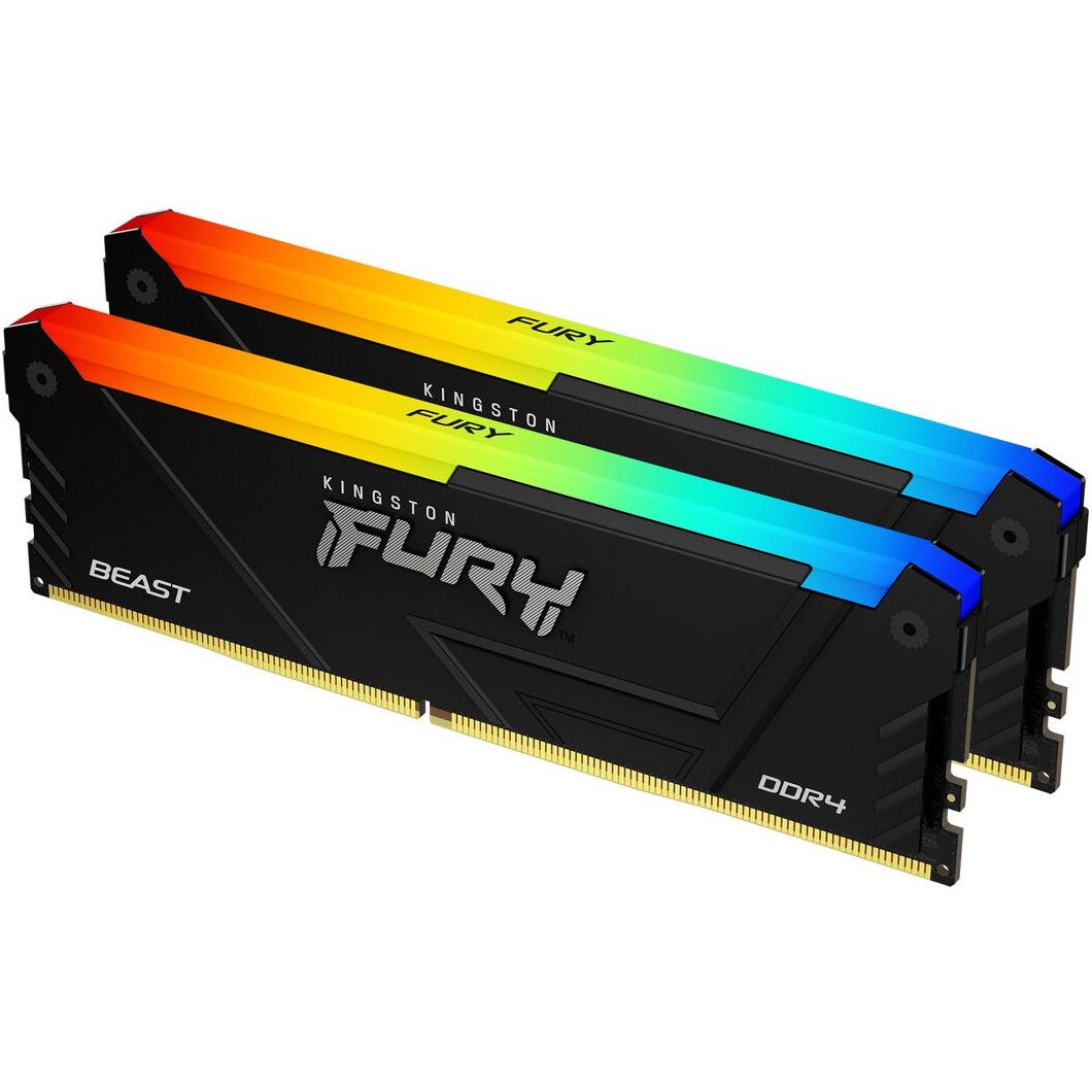 

Модуль пам'яті DDR4 Kingston FURY Beast RGB 2x8GB 3200 MHz (KF432C16BB2AK2/16WP)