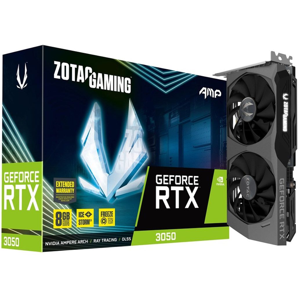 

Видеокарта Zotac Gaming GeForce RTX 3050 AMP 8GB (ZT-A30500F-10M)