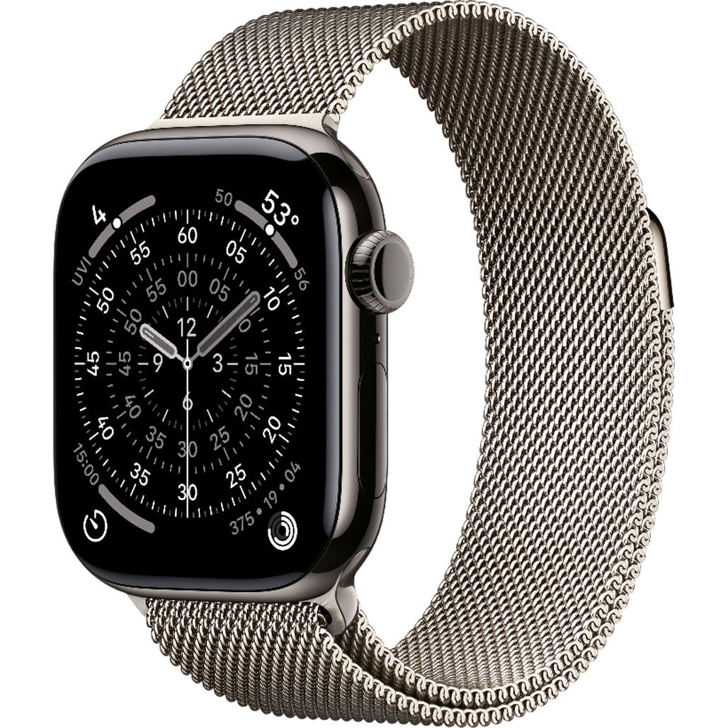 

Смарт-годинник Apple Watch Series 11 GPS + Cellular 42mm Natural Titanium Case with Natural Milanese Loop (MF8P4)
