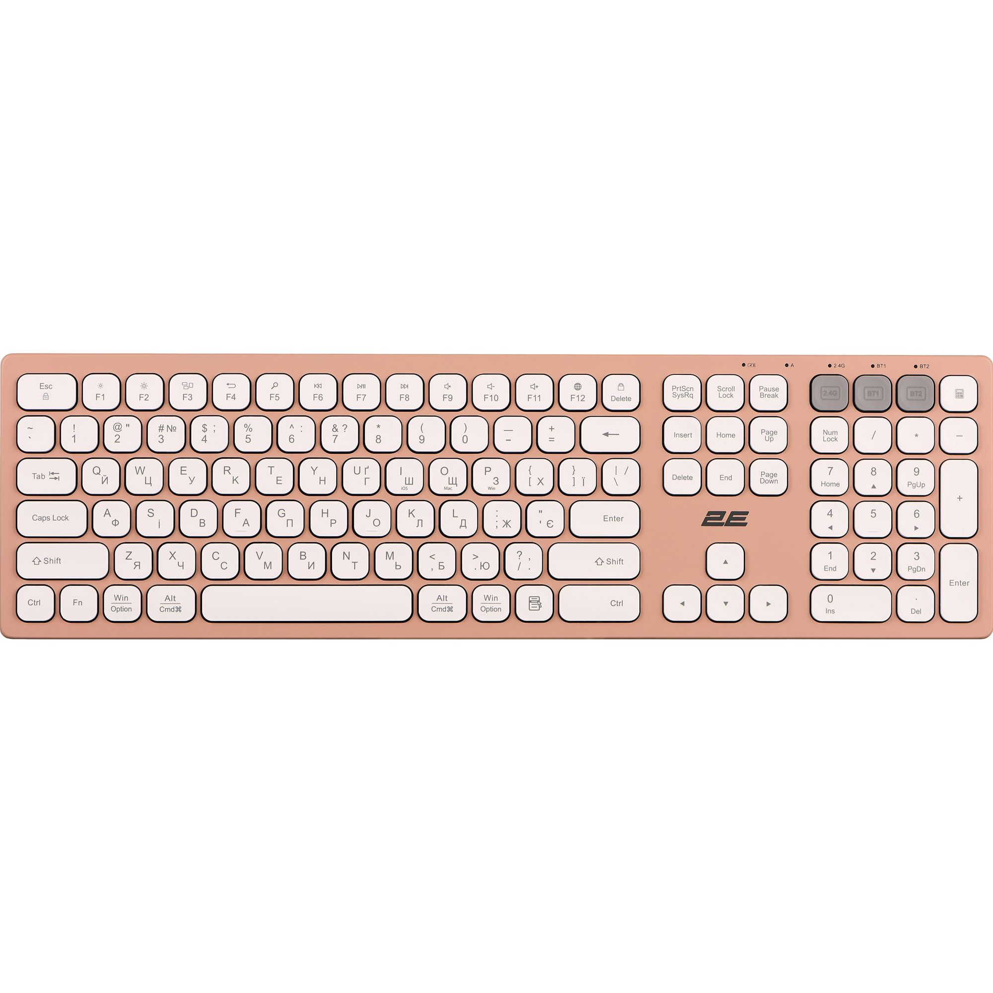 

Клавиатура 2E KS270 WL/BT UA Pink/White (2E-KS270WBPN_UA)