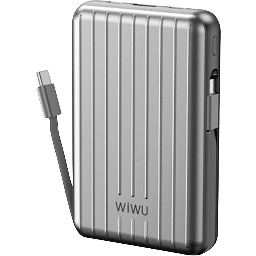 Зовнішній акумулятор WiWU Trunk Series PP03 10000mAh 22.5W Silver (6936686410830)