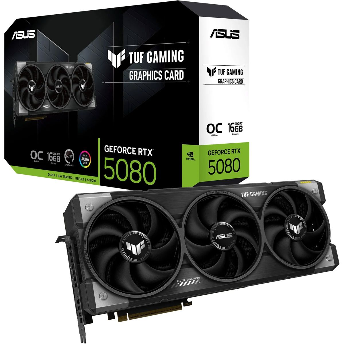 

Видеокарта Asus TUF Gaming GeForce RTX 5080 OC 16GB (TUF-RTX5080-O16G-GAMING) EU