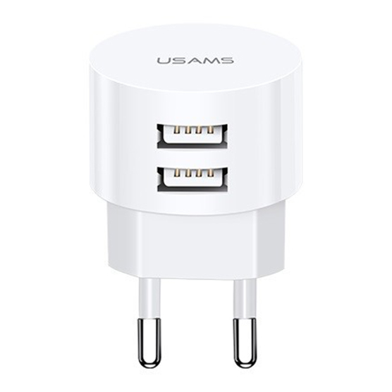 

Сетевое зарядное устройство Usams T20 2USB 2.1A (White)