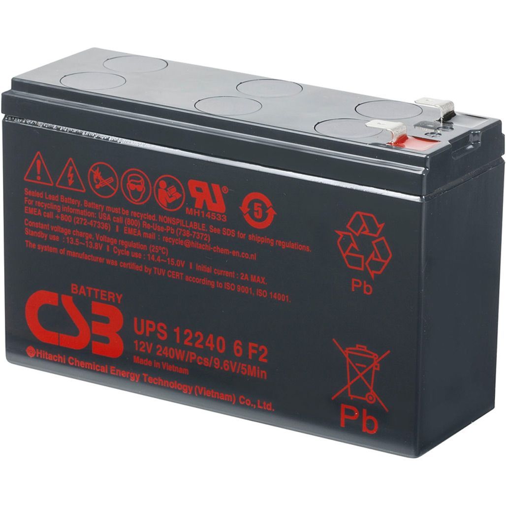 

Аккумулятор CSB AGM 12V (12V/5Ah/60Wh) (UPS122406)
