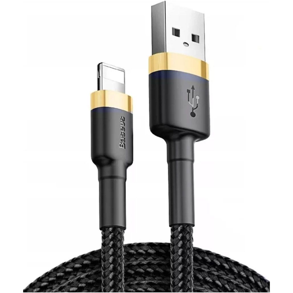 

Кабель Baseus Cafule USB-A to Lightning 1m Black/Gold (CALKLF-BV1)