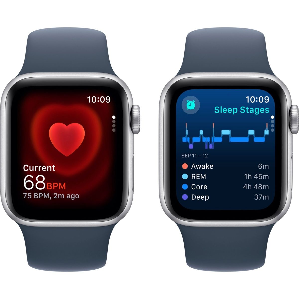 Смарт-годинник Apple Watch SE 2 GPS 40mm Silver Aluminium Case with Storm Blue Sport Band M/L (MRE23)