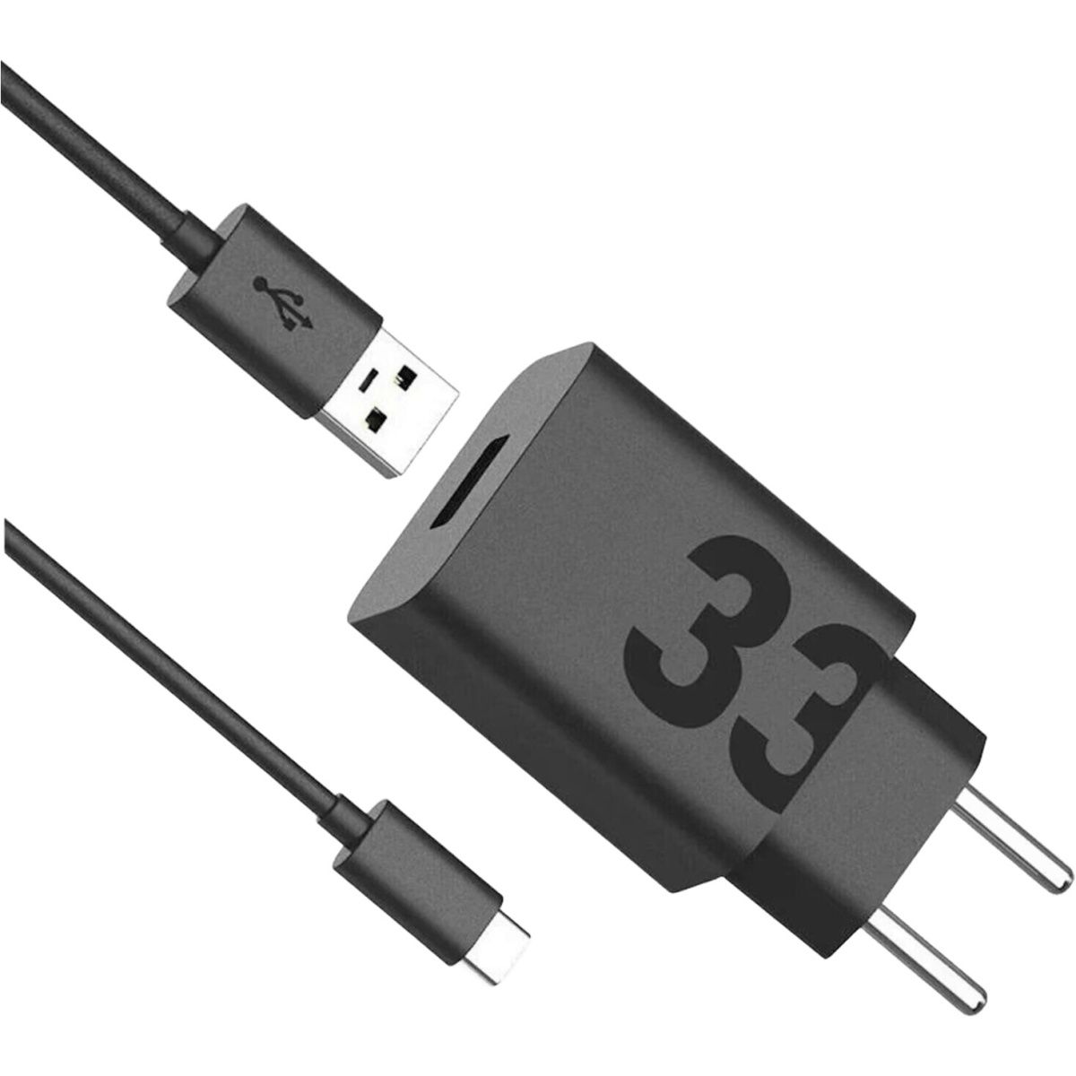 Мережевий зарядний пристрій Motorola TurboPower 33W + Сable USB-A to Type-C Black (MC-332L)