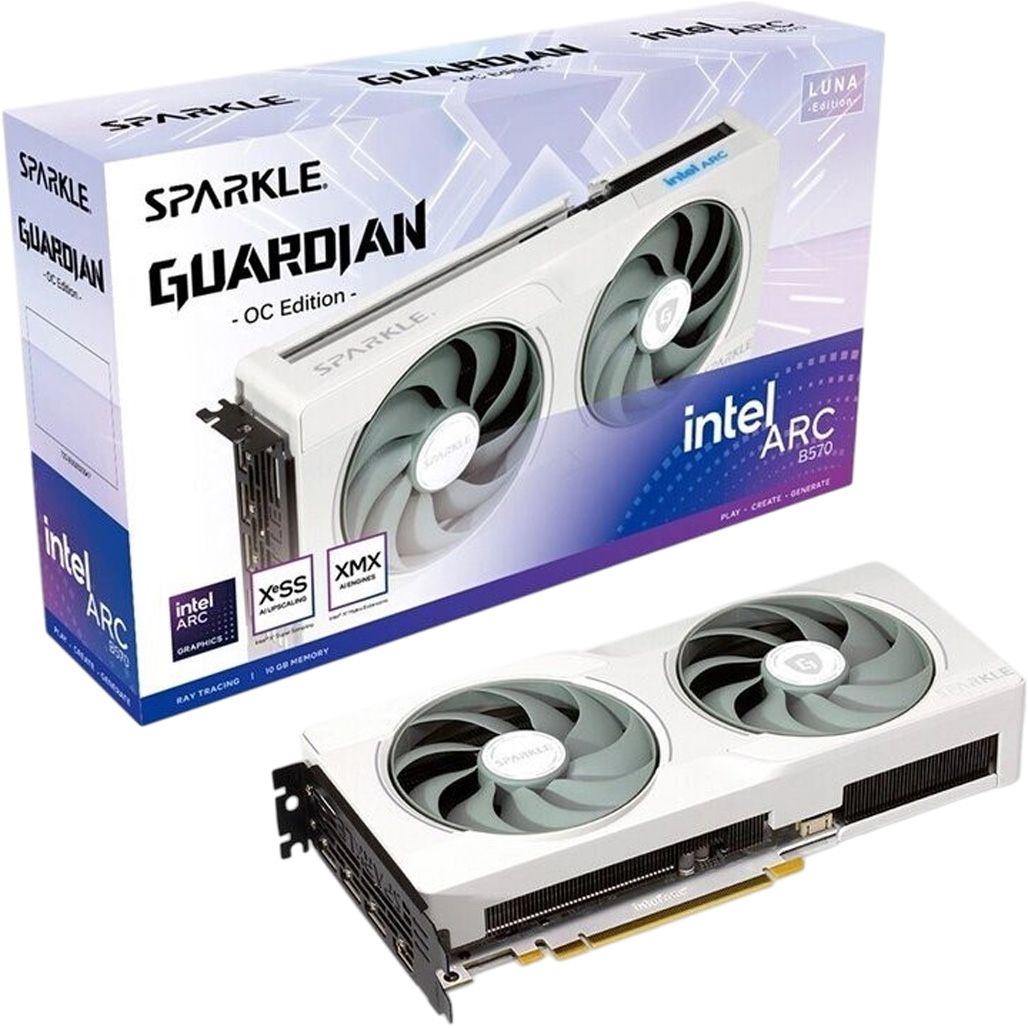 

Відеокарта Sparkle Intel Arc B570 Guardian Luna OC Edition 10GB (SB570GW-10GOC) UA
