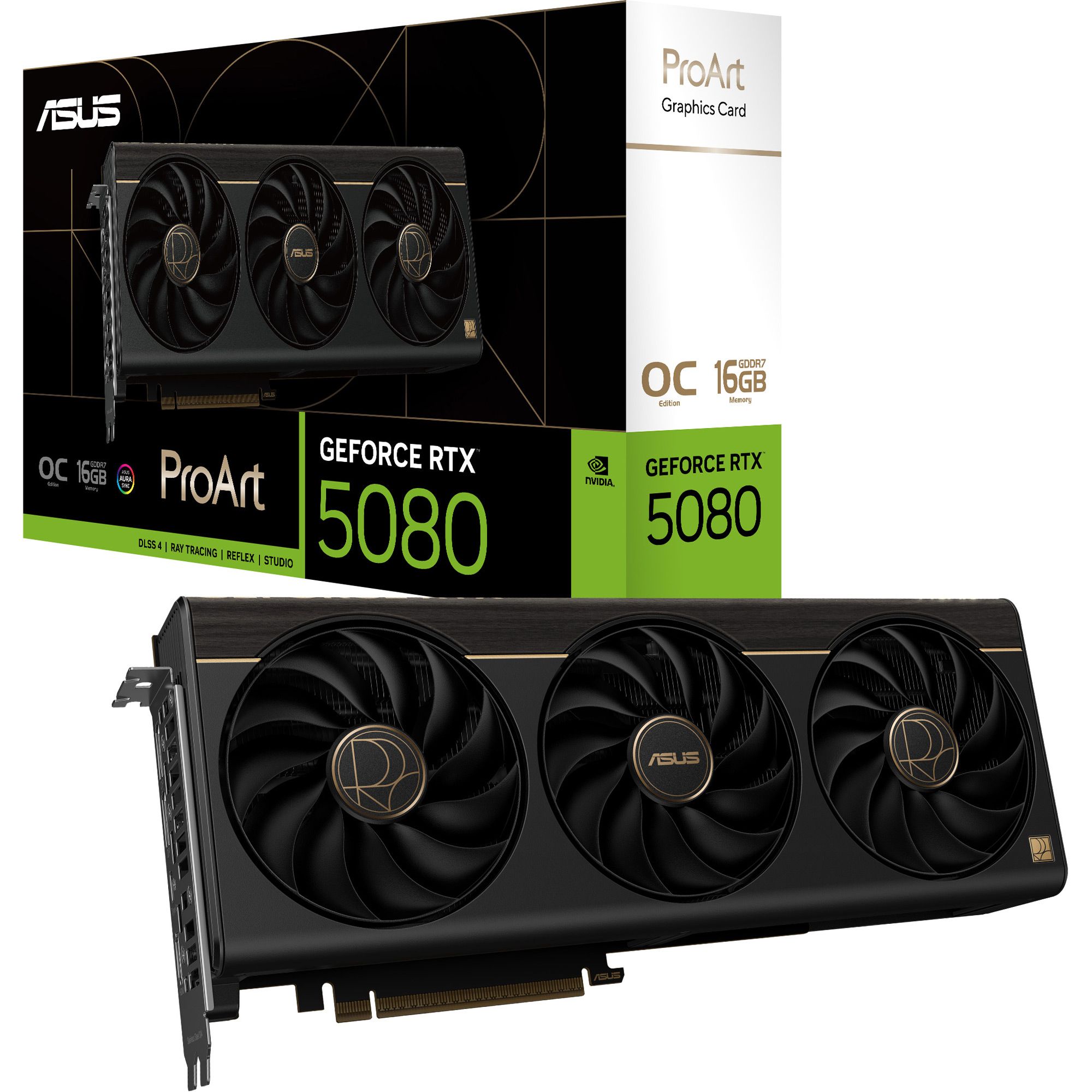 

Видеокарта Asus ProArt GeForce RTX 5080 OC 16GB (PROART-RTX5080-O16G) EU