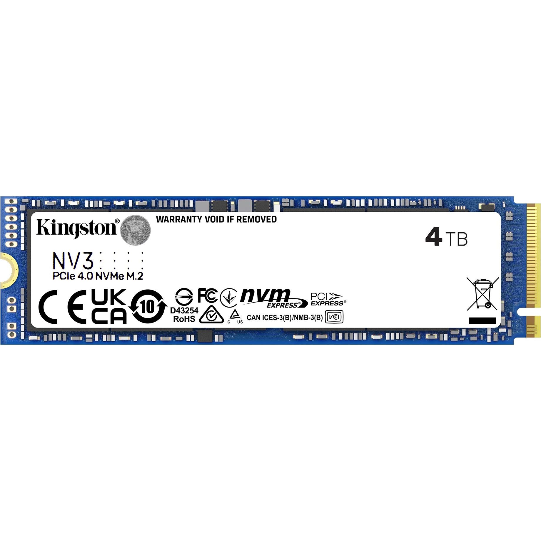 

SSD накопитель Kingston NV3 4TB M.2 2280 PCIe Gen 4.0 x4 (SNV3S/4000G)