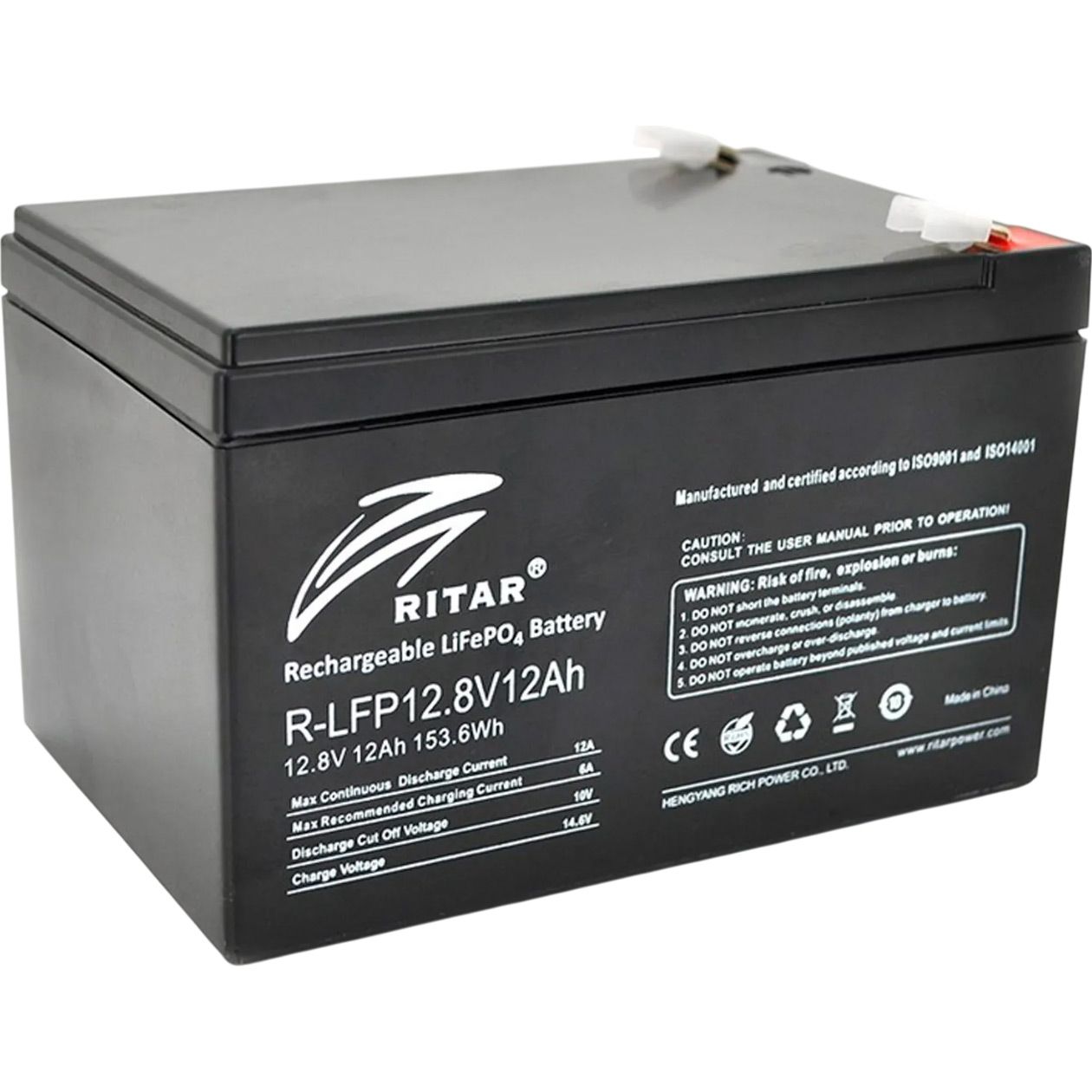 

Аккумулятор Ritar LiFePO4 12V (12.8V/12Ah/153.6Wh) (R-LFP 12.8V 12Ah)
