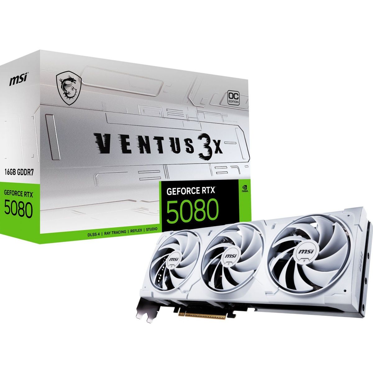

Відеокарта MSI GeForce RTX 5080 16GB VENTUS 3X OC White (G5080-16V3CW) EU