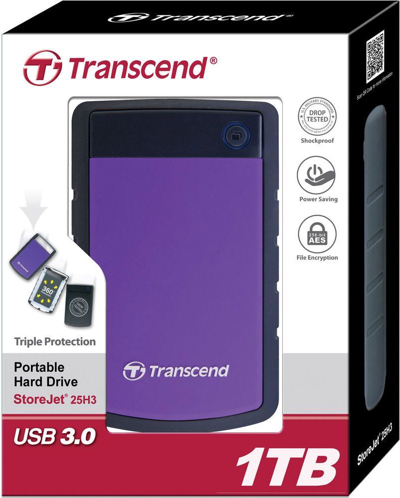 Внешний жесткий диск Transcend StoreJet 25H3 1TB Purple (TS1TSJ25H3P) [77473] 