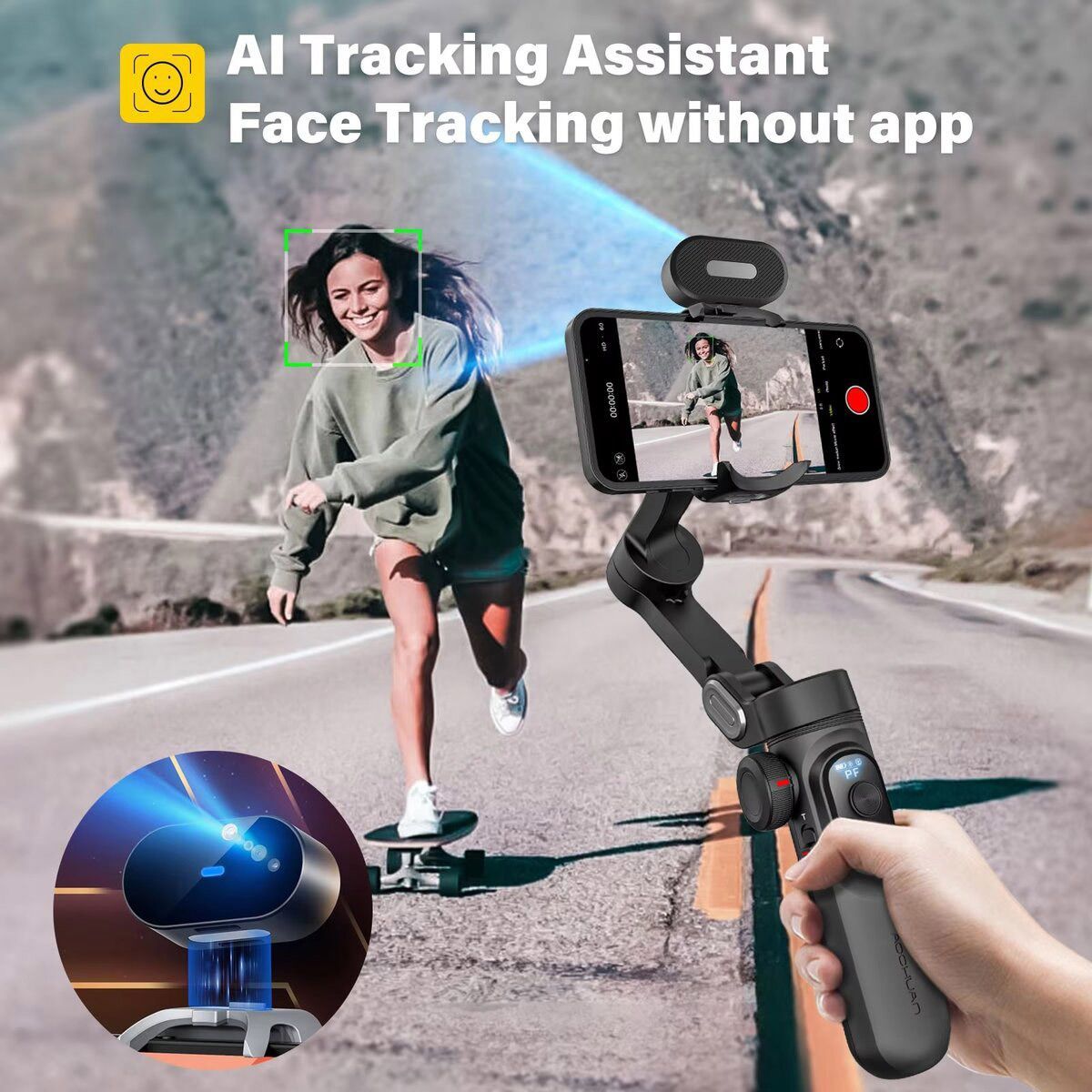 Стабілізатор відеозйомки AOCHUAN Smart X Pro AI Black (AOCHUAN-SMARTXPROAI-B)
