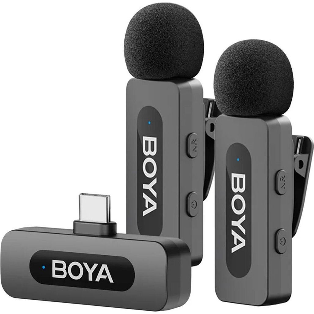 

Микрофонная радиосистема Boya BY-V20 V2.0 USB-C with 2 TX + 1 RX Black