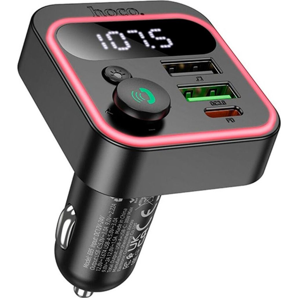 

FM-трансмітер Hoco E85 Tiger PD20W+QC3.0 Black