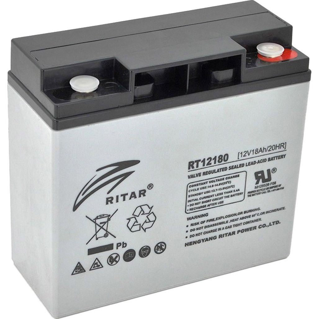 

Аккумулятор Ritar AGM 12V (12V/18Ah/216Wh) (RT12180)