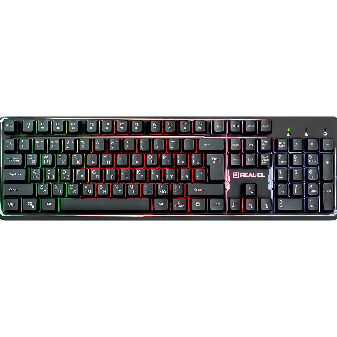 

Клавіатура REAL-EL Comfort 7011 Backlit Black (EL123100043)