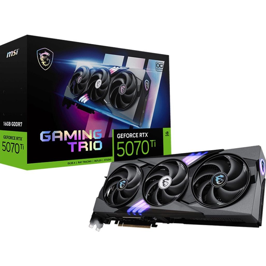 

Відеокарта MSI GeForce RTX 5070 Ti 16GB Gaming Trio OC (G507T-16GTC) EU
