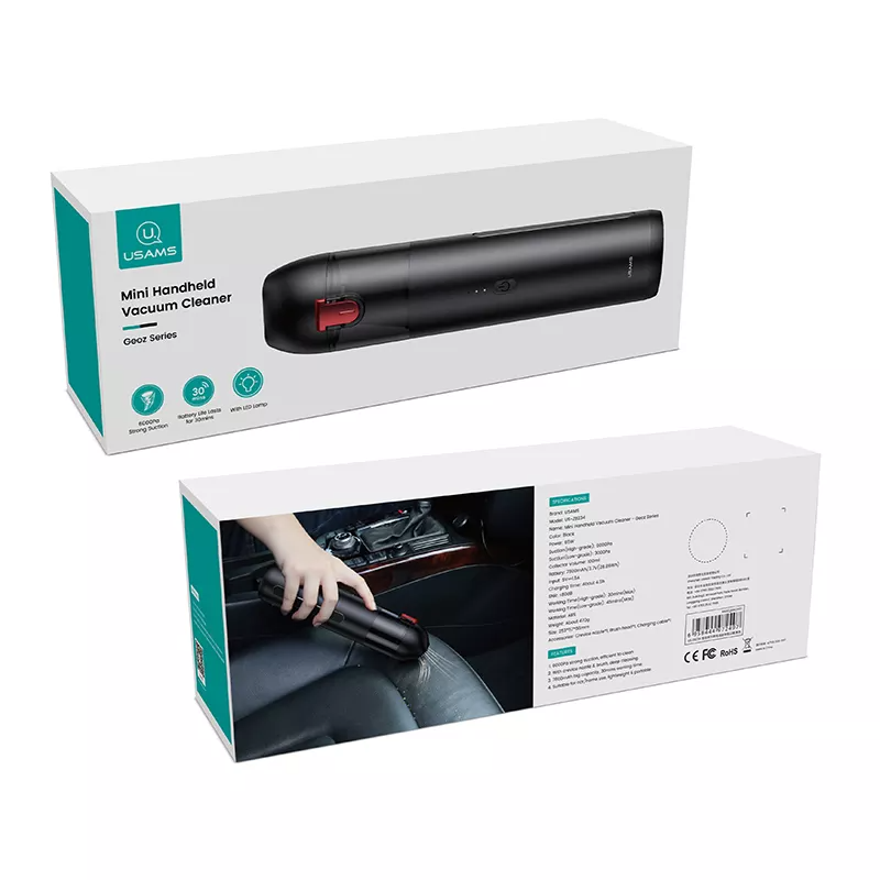 Ручний пилосос Usams US-ZB234 Mini Handheld Vacuum Cleaner Geoz Series Suction 6000Pa (Black)