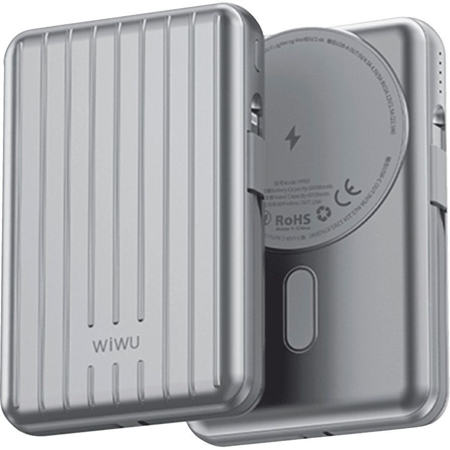 Зовнішній акумулятор WiWU Trunk Series PP03 10000mAh 22.5W Silver (6936686410830)