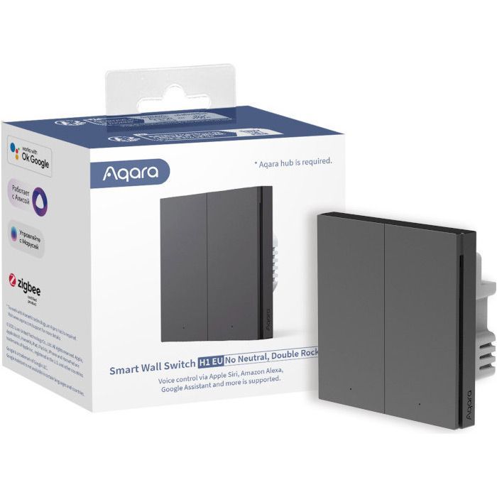 Розумний вимикач Aqara Smart Wall Switch H1 Grey (WS-EUK02) Global EU