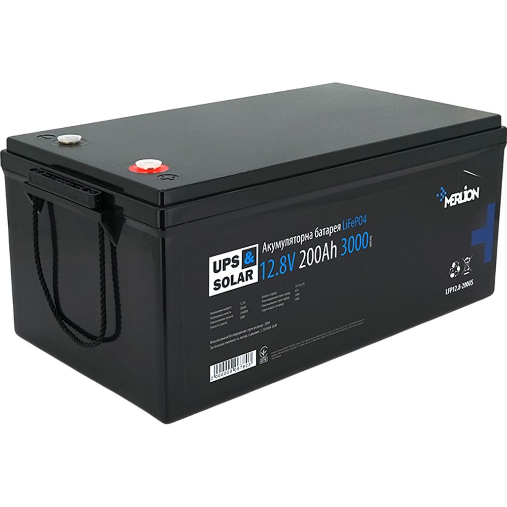 

Аккумулятор Merlion LiFePO4 12V (12.8V/200Ah/2560Wh) (LFP12-200US)