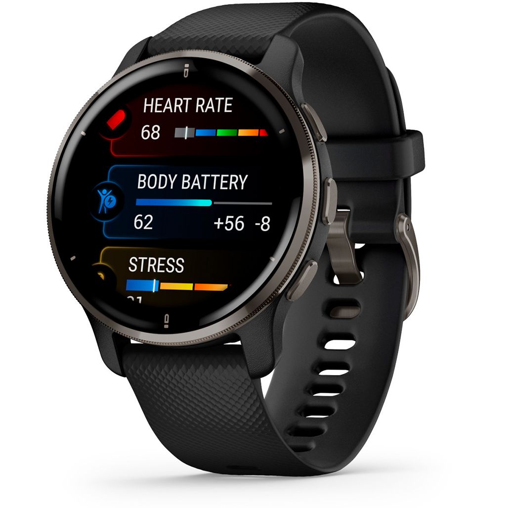

Смарт-годинник Garmin Venu 2 Plus Slate Stainless Steel Bezel with Black Case and Silicone Band (010-02496-11)