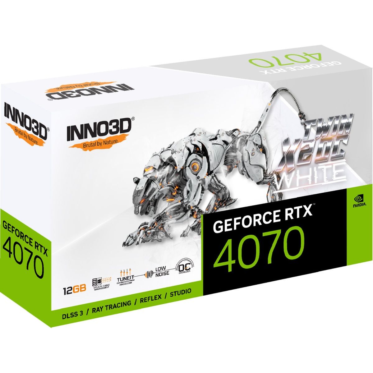 Відеокарта Inno3D GeForce RTX 4070 Twin X2 OC White Stealth (N40702-126XX-183052V)