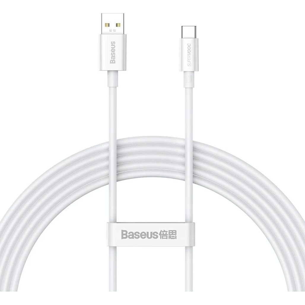 

Кабель Baseus Superior Series SUPERVOOC USB-A to USB-C 65W 2m White (CAYS001002)