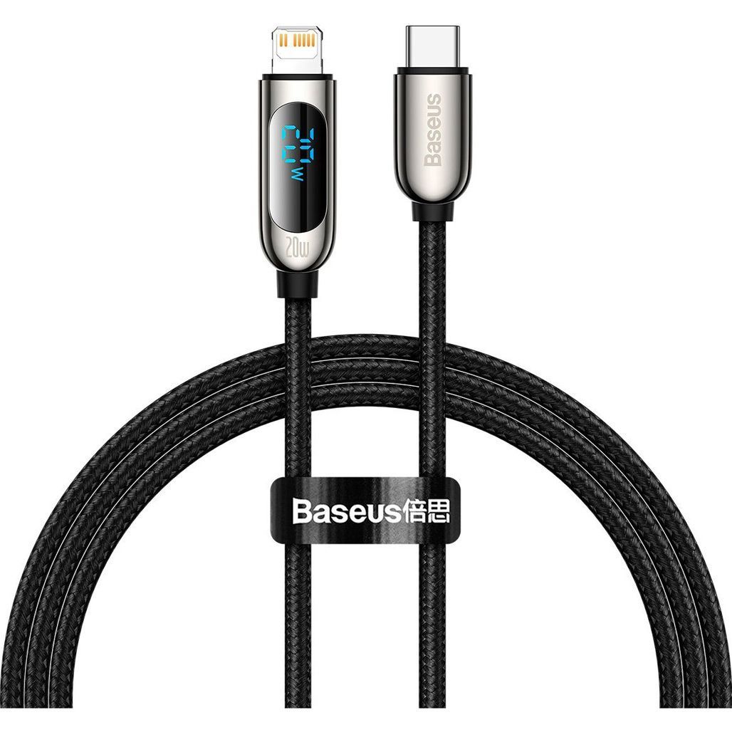 

Кабель Baseus Display Fast Charging USB-C to Lightning 20W 1m Black (CATLSK-01)