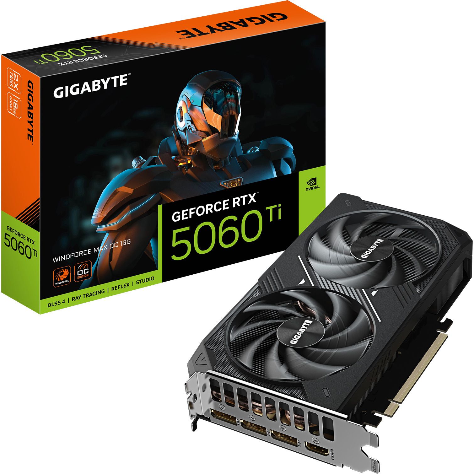 

Видеокарта Gigabyte GeForce RTX 5060 Ti WINDFORCE MAX OC 16G (GV-N506TWF2MAX OC-16GD) EU