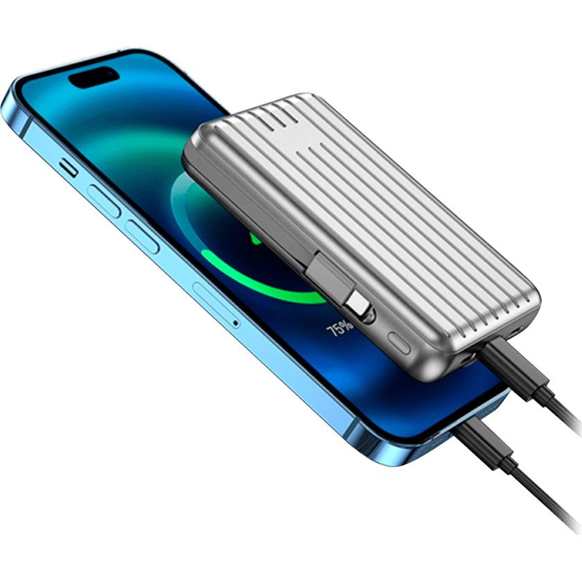 Зовнішній акумулятор WiWU Trunk Series PP03 10000mAh 22.5W Silver (6936686410830)