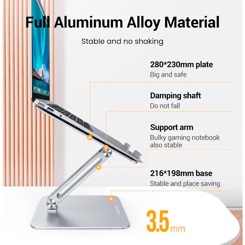 Підставка для ноутбука Ugreen LP339 Adjustable Laptop Stand Silver (UGR-40291)
