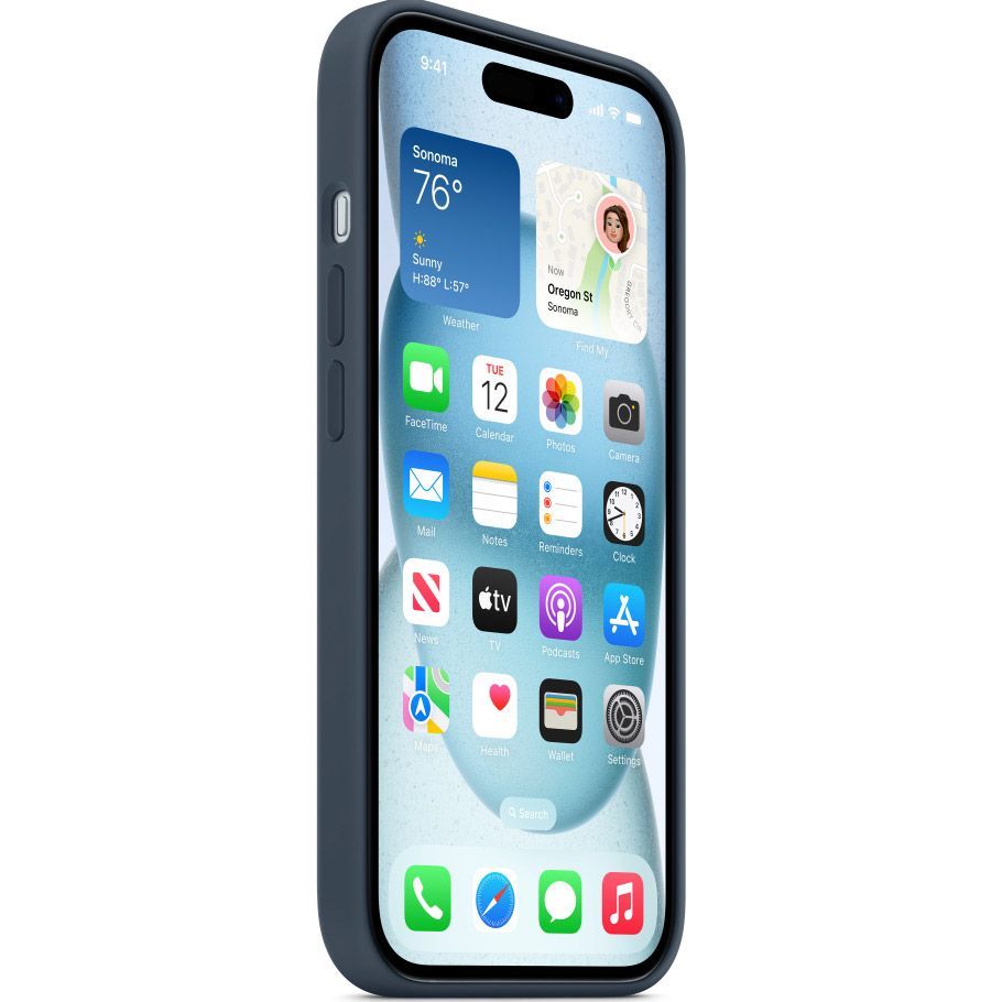 Чохол Apple Silicone Case with MagSafe для iPhone 15 Storm Blue (MT0N3ZM/A) 